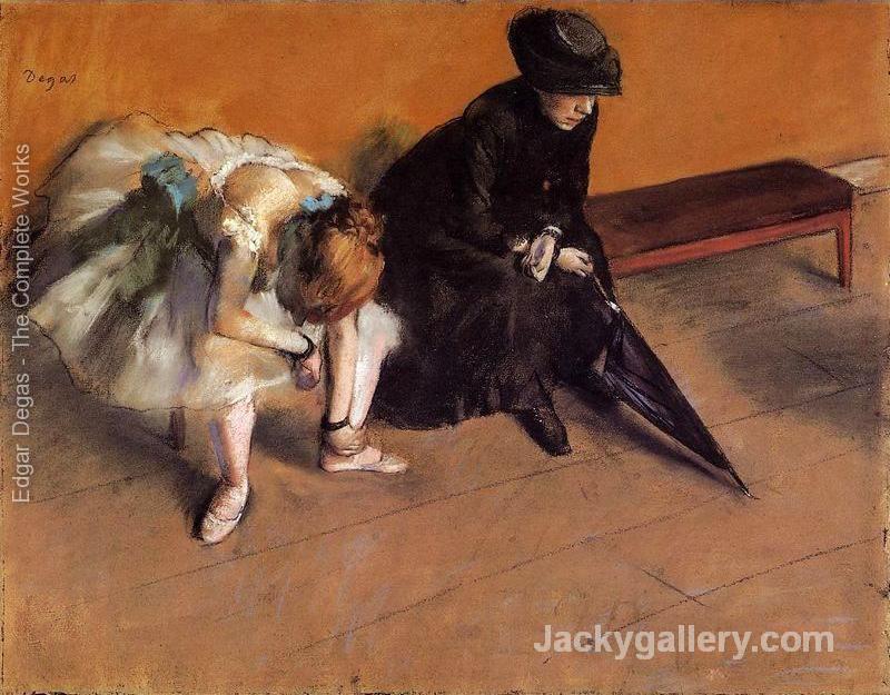 Waiting, c. by Edgar Degas paintings reproduction